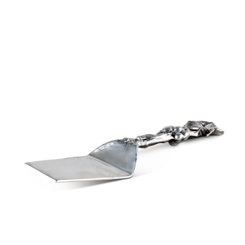 Elegant Silver Aluminum Grape Pattern Cake Server