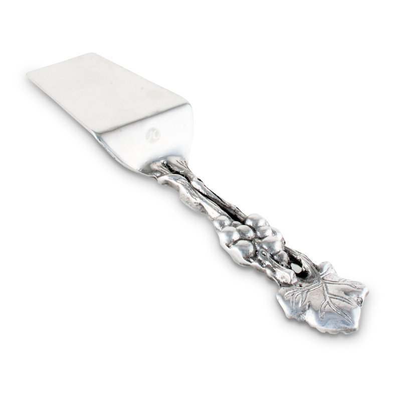 Elegant Silver Aluminum Grape Pattern Cake Server