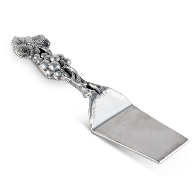 Elegant Silver Aluminum Grape Pattern Cake Server