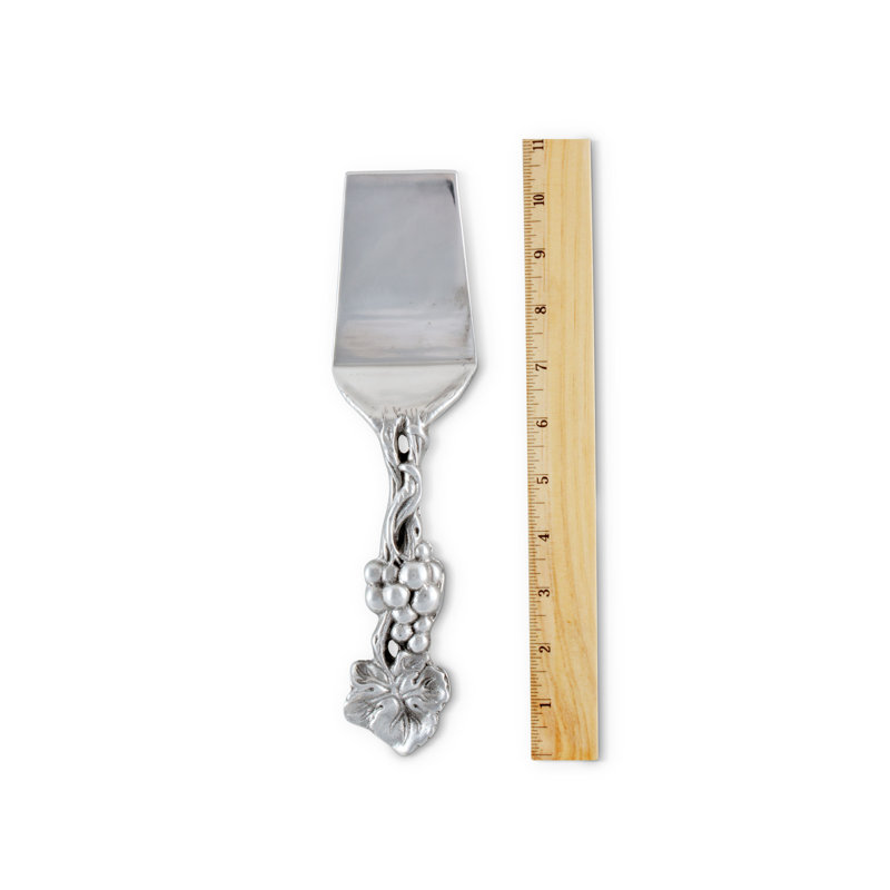 Elegant Silver Aluminum Grape Pattern Cake Server