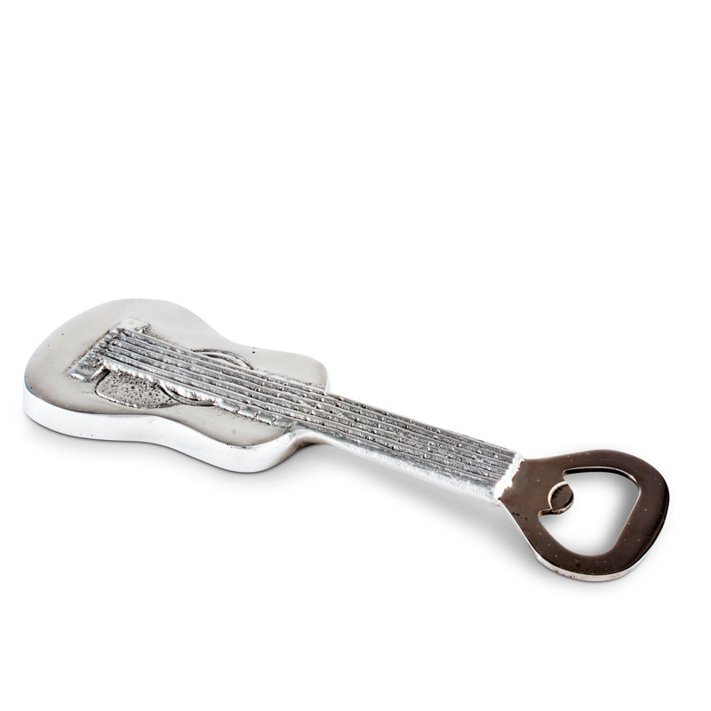 Hand-Polished Aluminum Guitar Bottle Opener with Stainless Steel