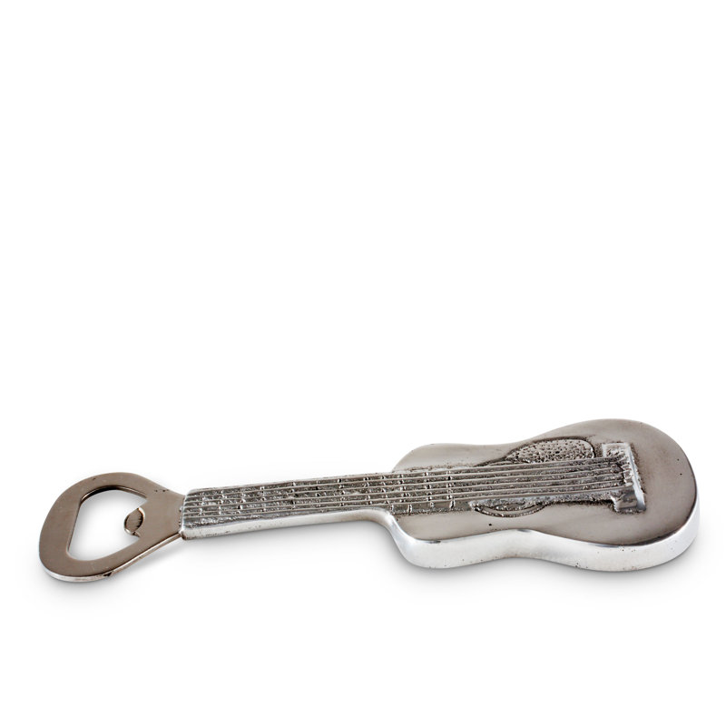 Hand-Polished Aluminum Guitar Bottle Opener with Stainless Steel