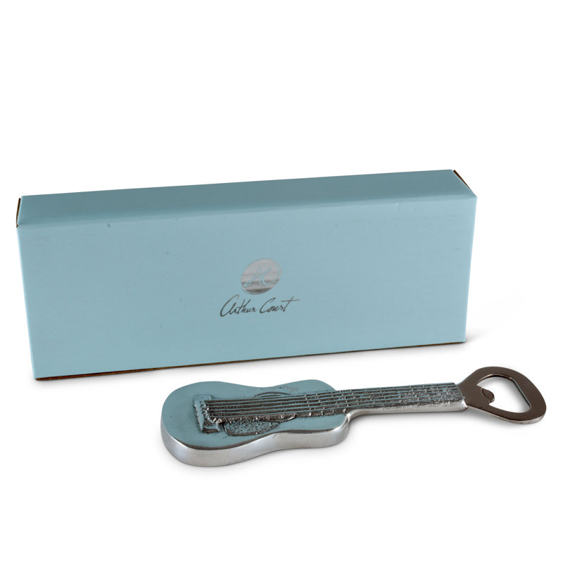 Hand-Polished Aluminum Guitar Bottle Opener with Stainless Steel