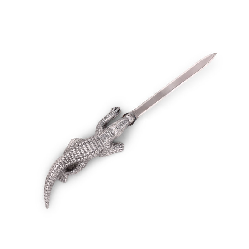 Arthur Court Aluminum Alligator Letter Opener with Stainless Steel Blade