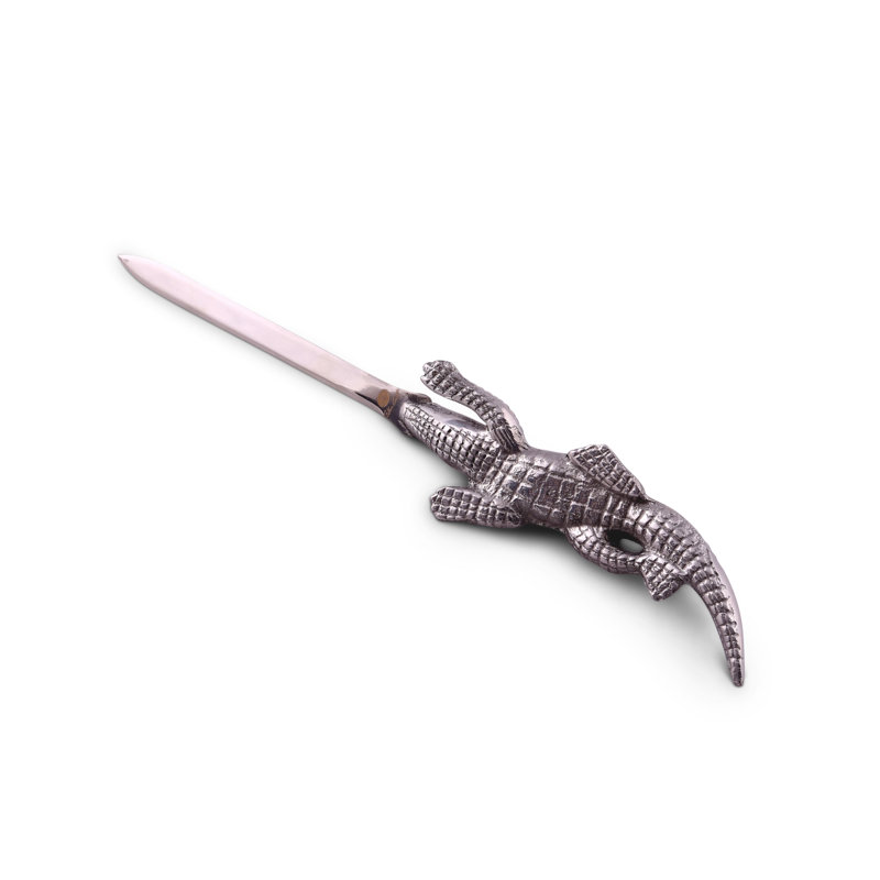 Arthur Court Aluminum Alligator Letter Opener with Stainless Steel Blade