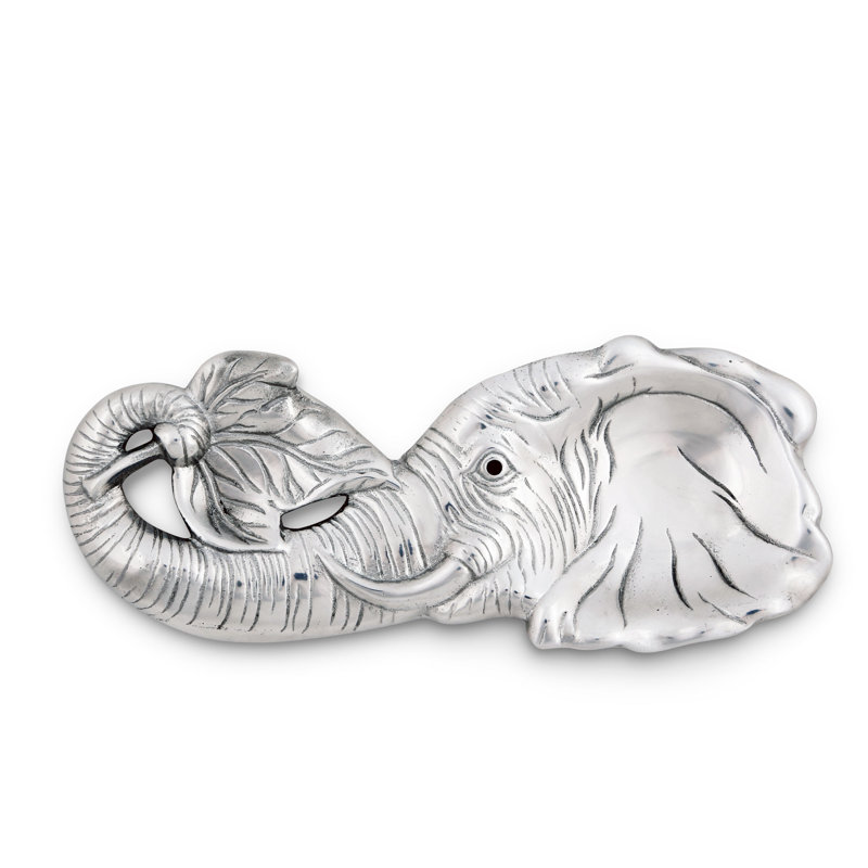 Arthur Court Elephant Aluminum Oval Spoon Rest