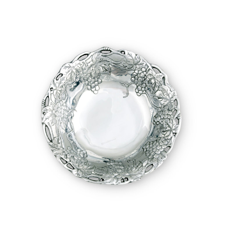 Arthur Court Grape Pattern Aluminum Salad Serving Bowl