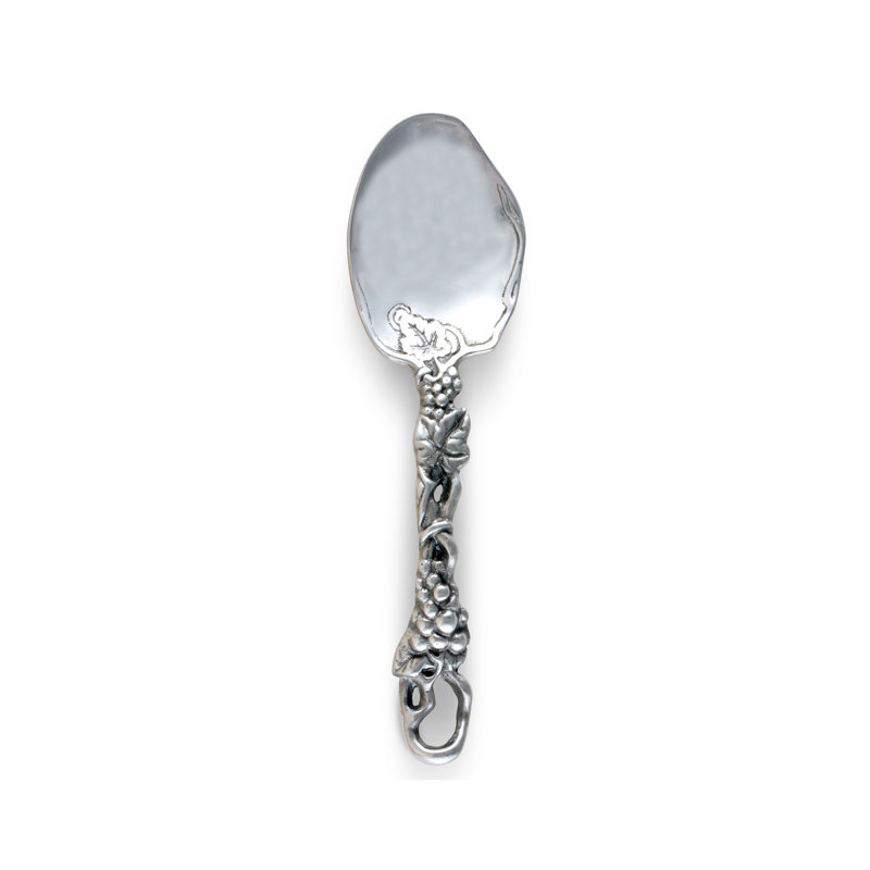 Ornate Silver Aluminum Grape Serving Spoon