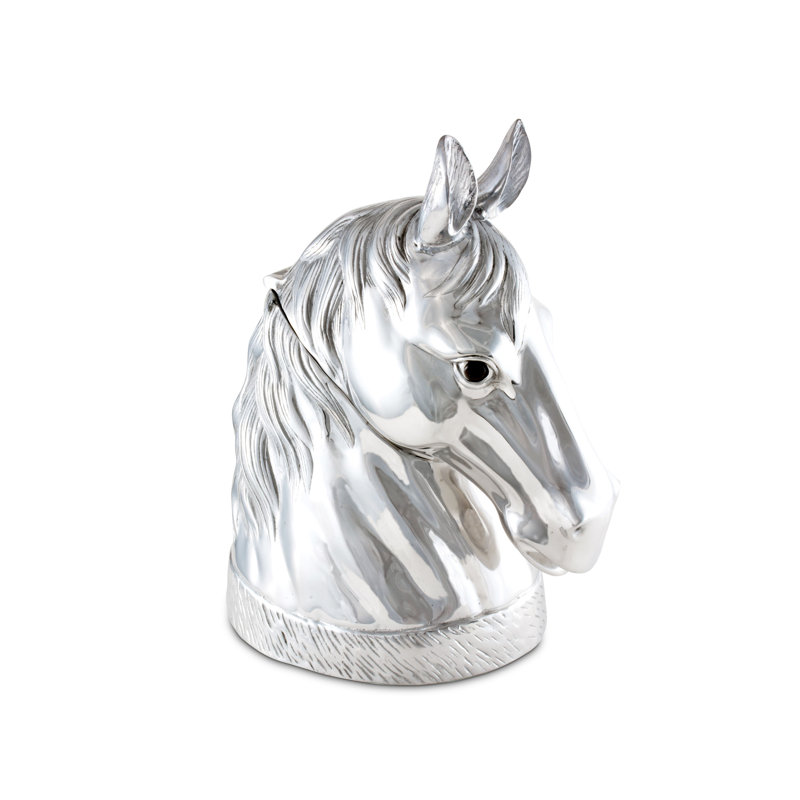Arthur Court Equestrian Aluminum Horse Head Ice Bucket
