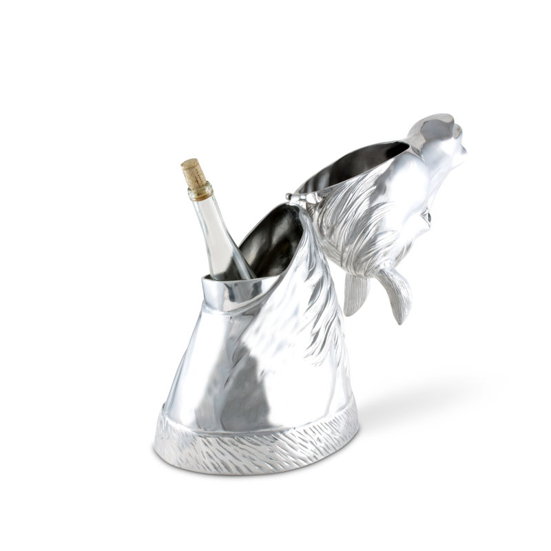 Arthur Court Equestrian Aluminum Horse Head Ice Bucket