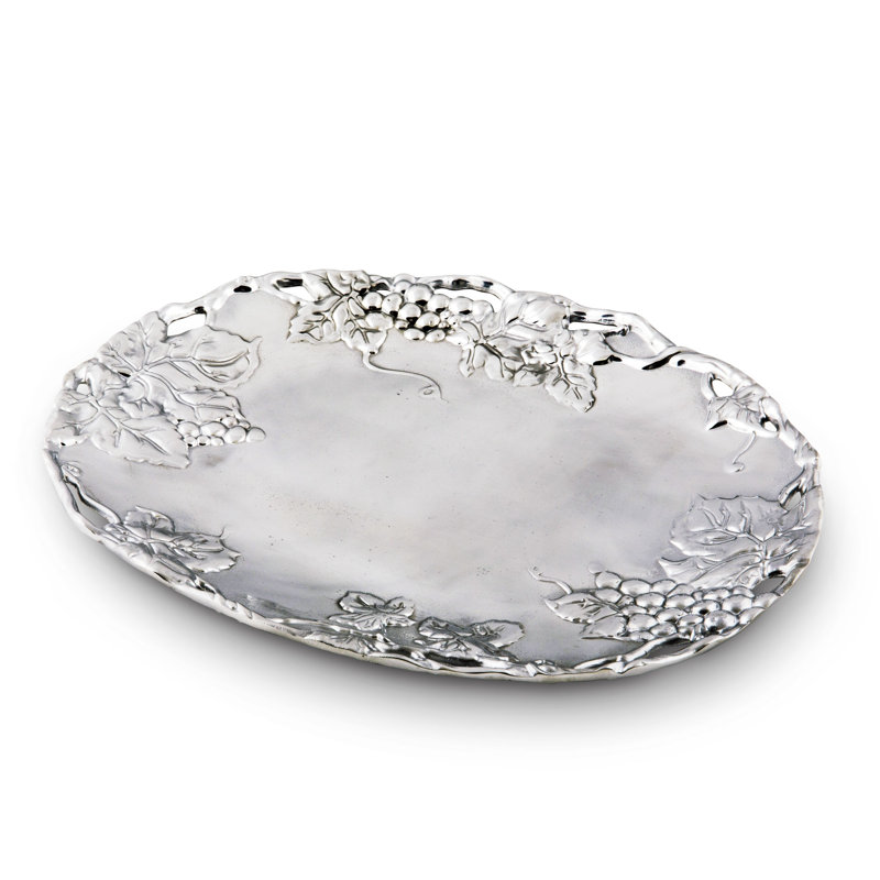 Arthur Court Aluminum Grape Pattern Oval Platter