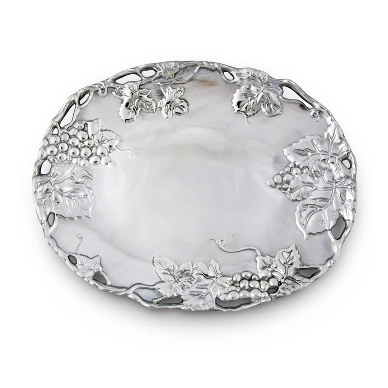 Arthur Court Aluminum Grape Pattern Oval Platter