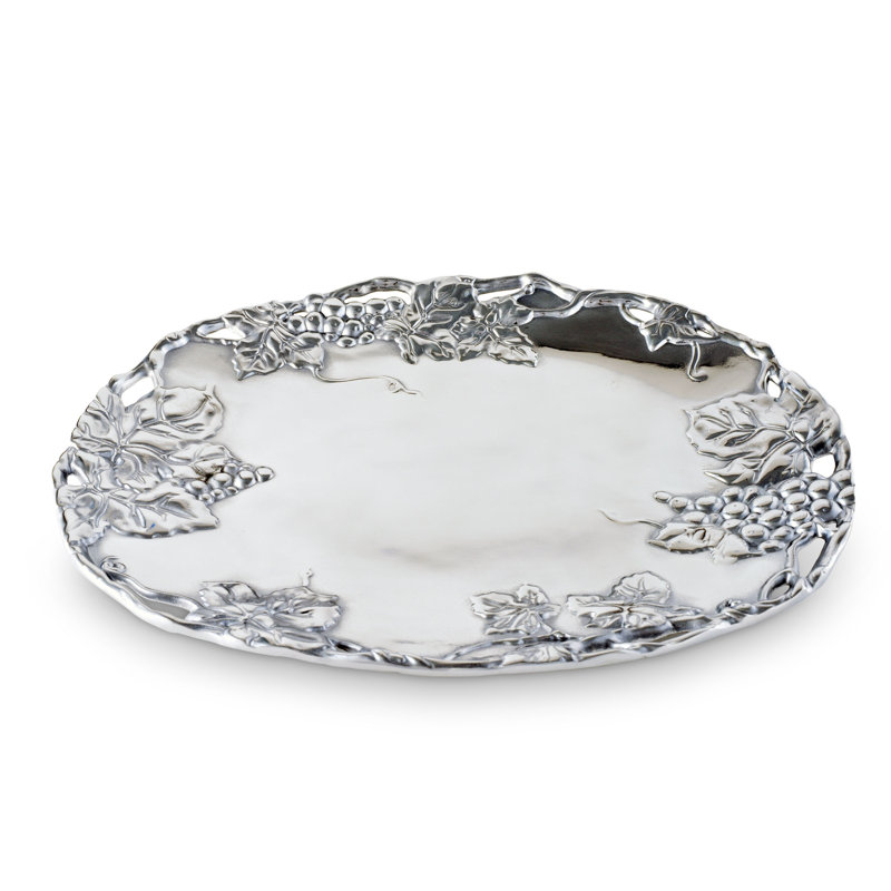 Arthur Court Aluminum Grape Pattern Oval Platter