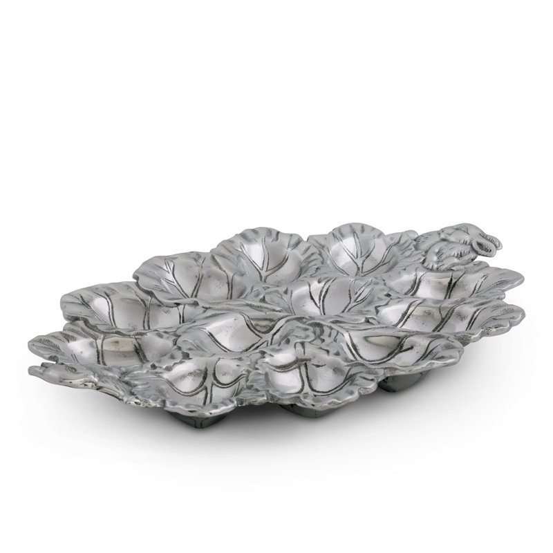 Silver Aluminum Bunny Deviled Egg Platter, 12" x 8.5"