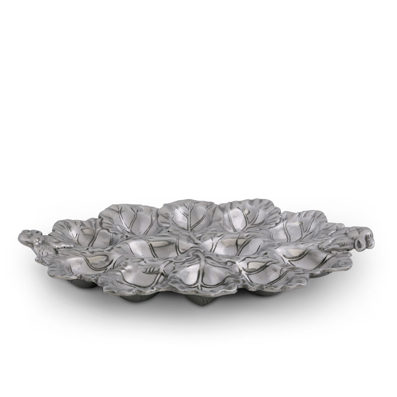 Silver Aluminum Bunny Deviled Egg Platter, 12" x 8.5"