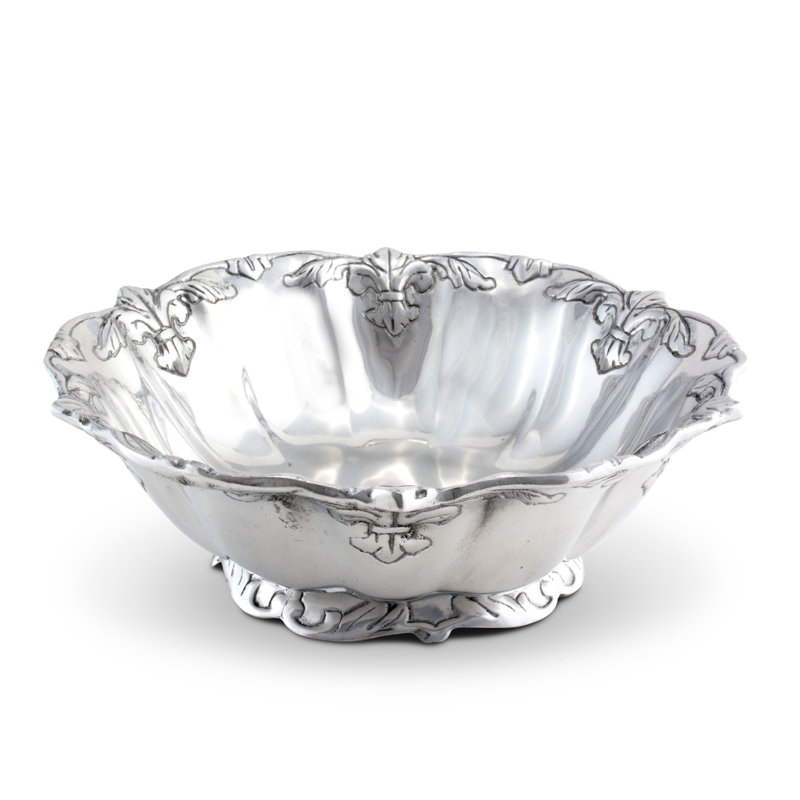 Arthur Court Designs Fleur De Lis Aluminum Decorative Salad Bowl