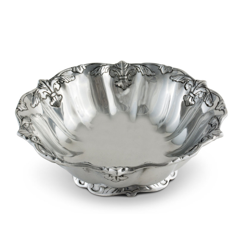 Arthur Court Designs Fleur De Lis Aluminum Decorative Salad Bowl