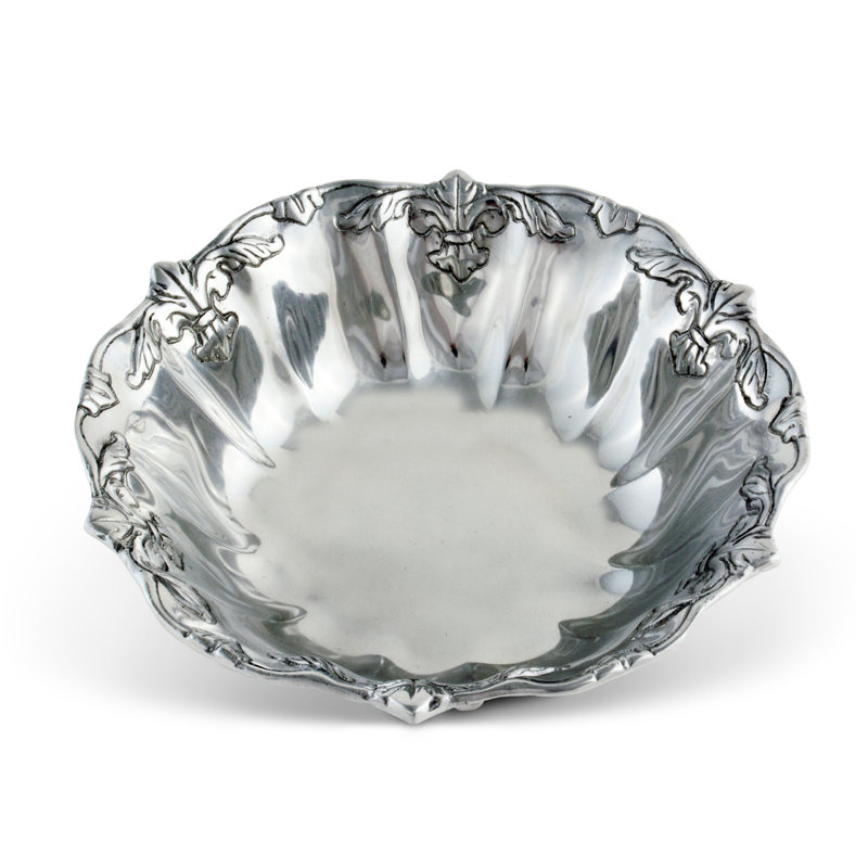 Arthur Court Designs Fleur De Lis Aluminum Decorative Salad Bowl