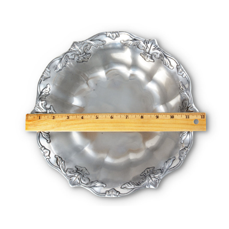 Arthur Court Designs Fleur De Lis Aluminum Decorative Salad Bowl
