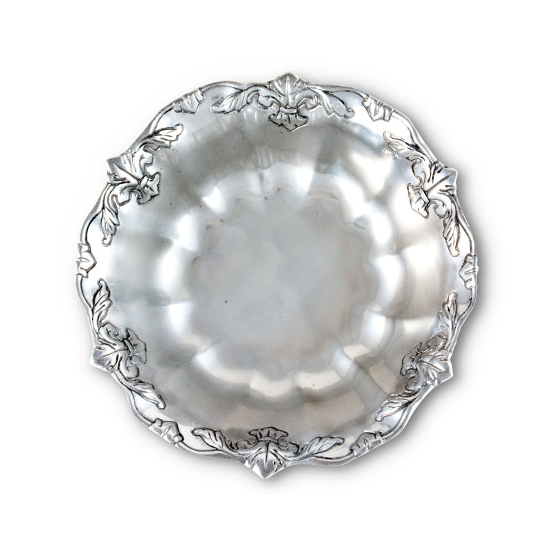 Arthur Court Designs Fleur De Lis Aluminum Decorative Salad Bowl
