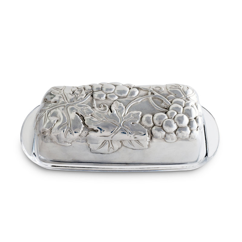 Arthur Court Grape Aluminum Oval Butter Dish