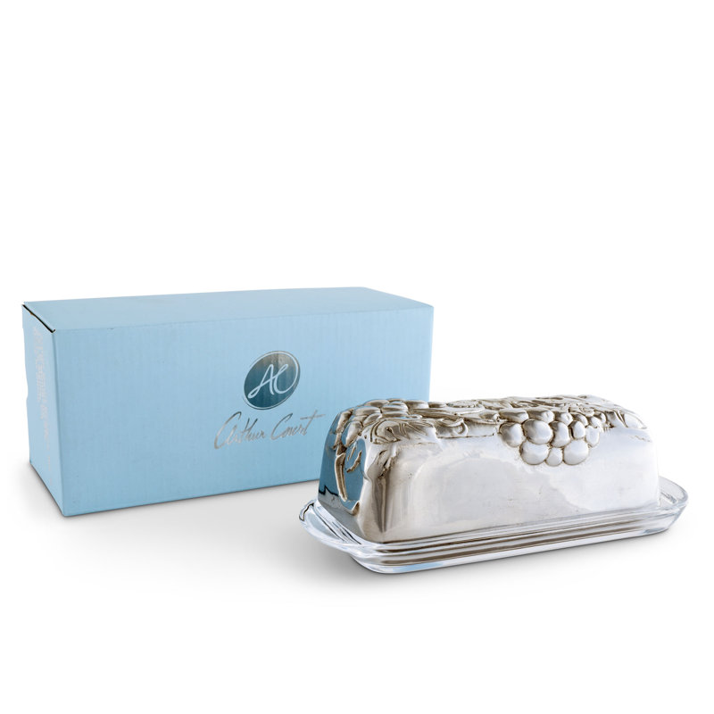 Arthur Court Grape Aluminum Oval Butter Dish