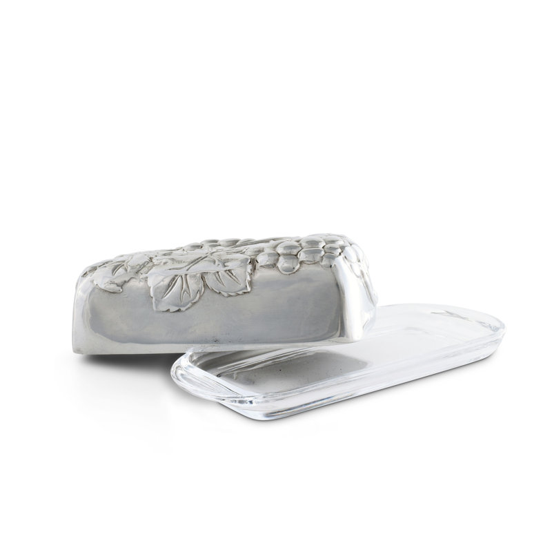 Arthur Court Grape Aluminum Oval Butter Dish