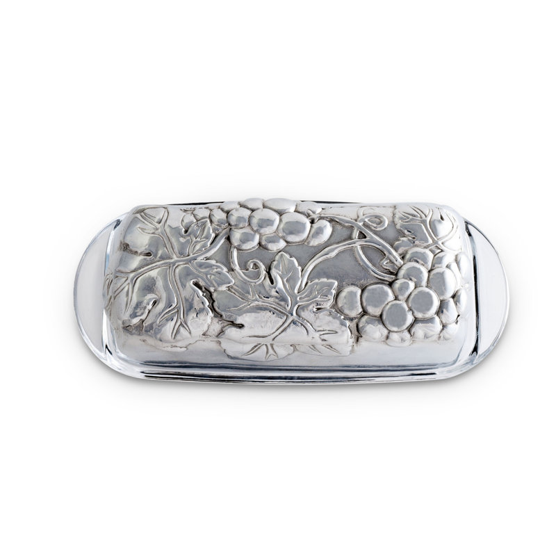 Arthur Court Grape Aluminum Oval Butter Dish