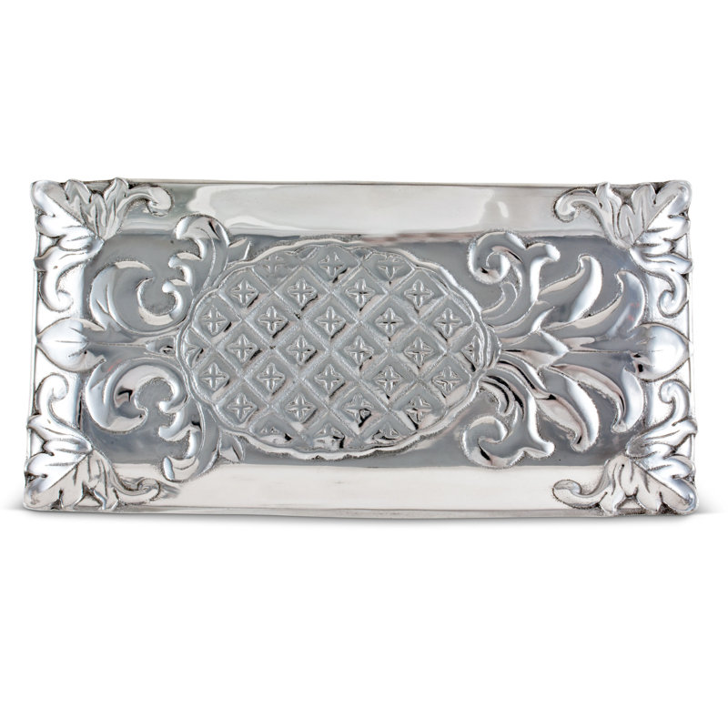 Arthur Court Silver Pineapple Design Aluminum Bread Tray