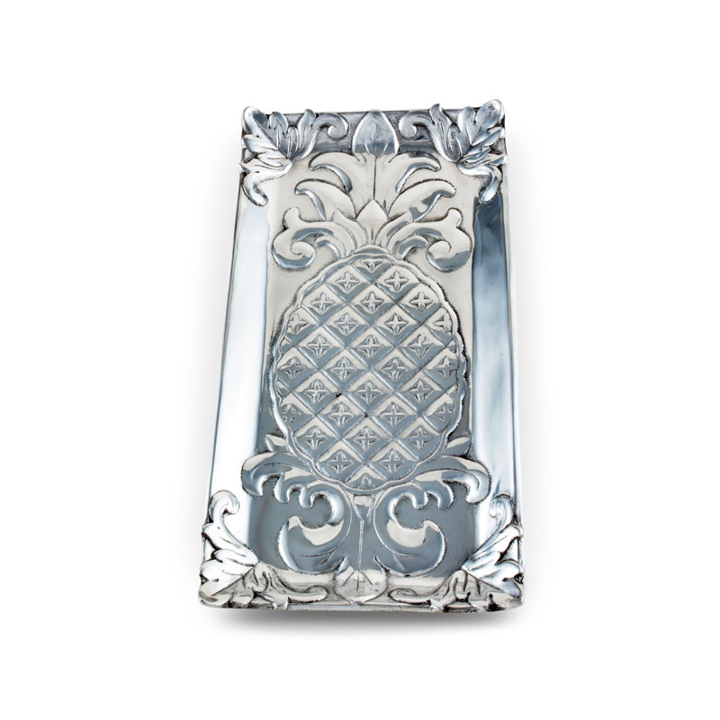 Arthur Court Silver Pineapple Design Aluminum Bread Tray