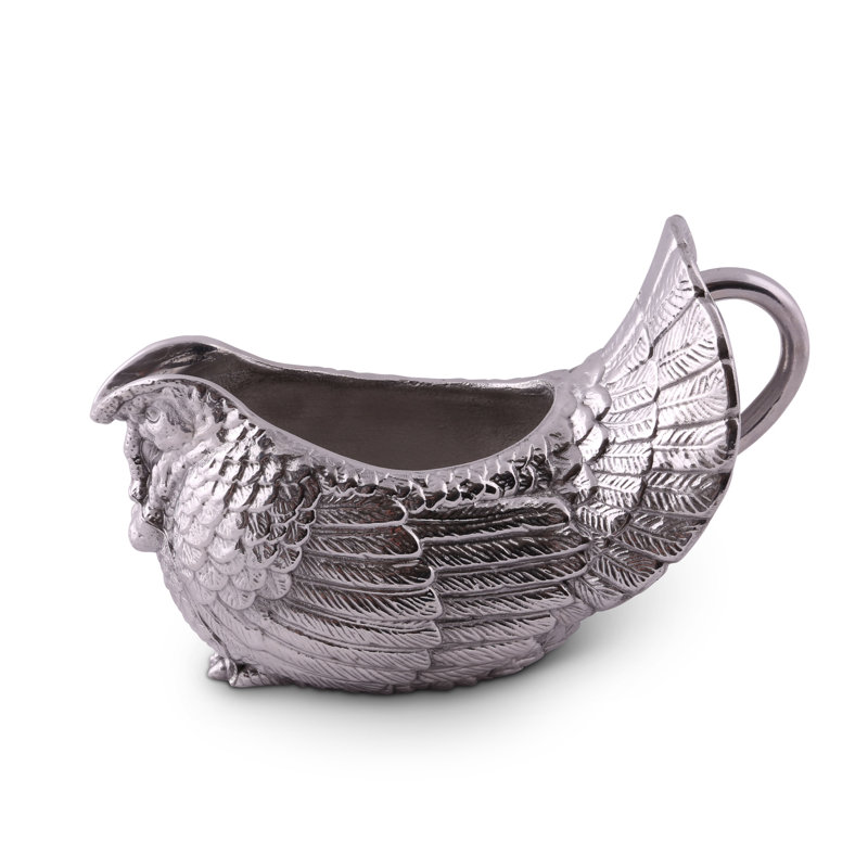 Arthur Court Aluminum Turkey Gravy Boat with 3 Cup Capacity