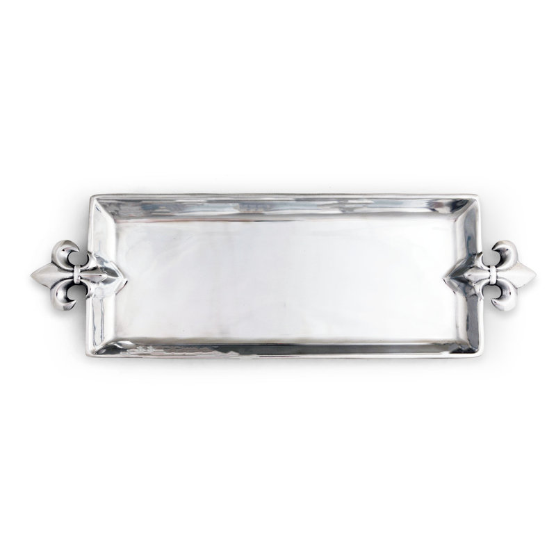 Arthur Court Silver Aluminum 21" Oblong Serving Tray