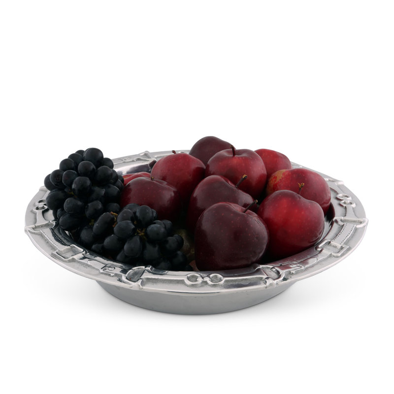 Equestrian Aluminum 12" Silver Fruit and Salad Bowl