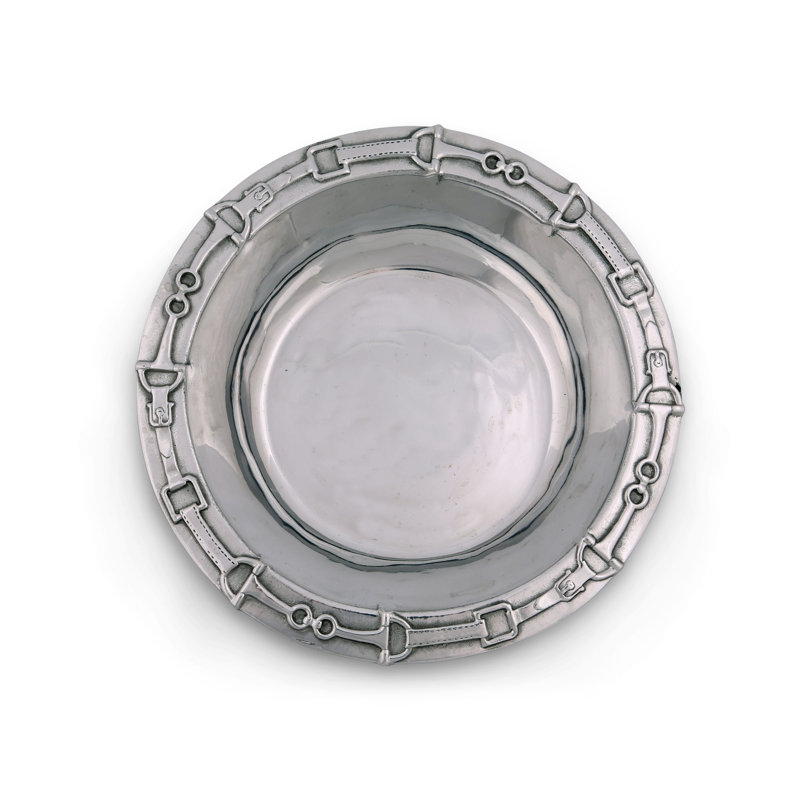 Equestrian Aluminum 12" Silver Fruit and Salad Bowl