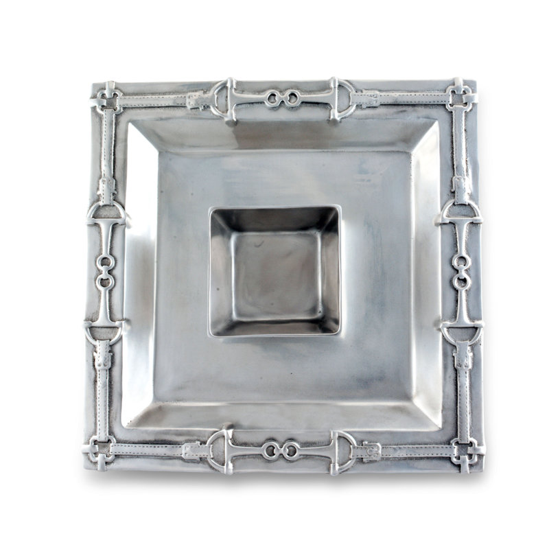 Equestrian Aluminum Square Chip and Dip Platter