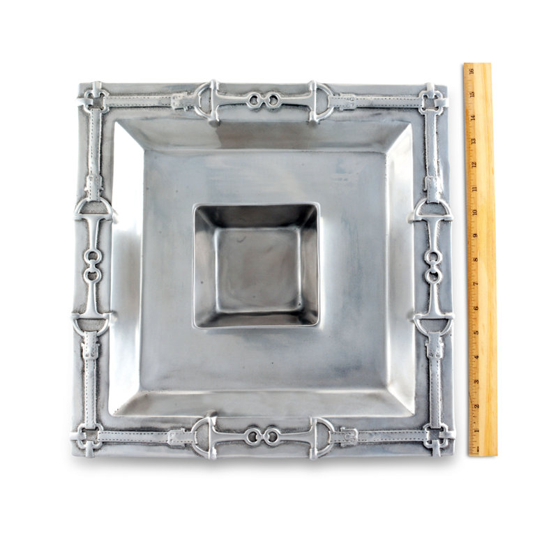 Equestrian Aluminum Square Chip and Dip Platter