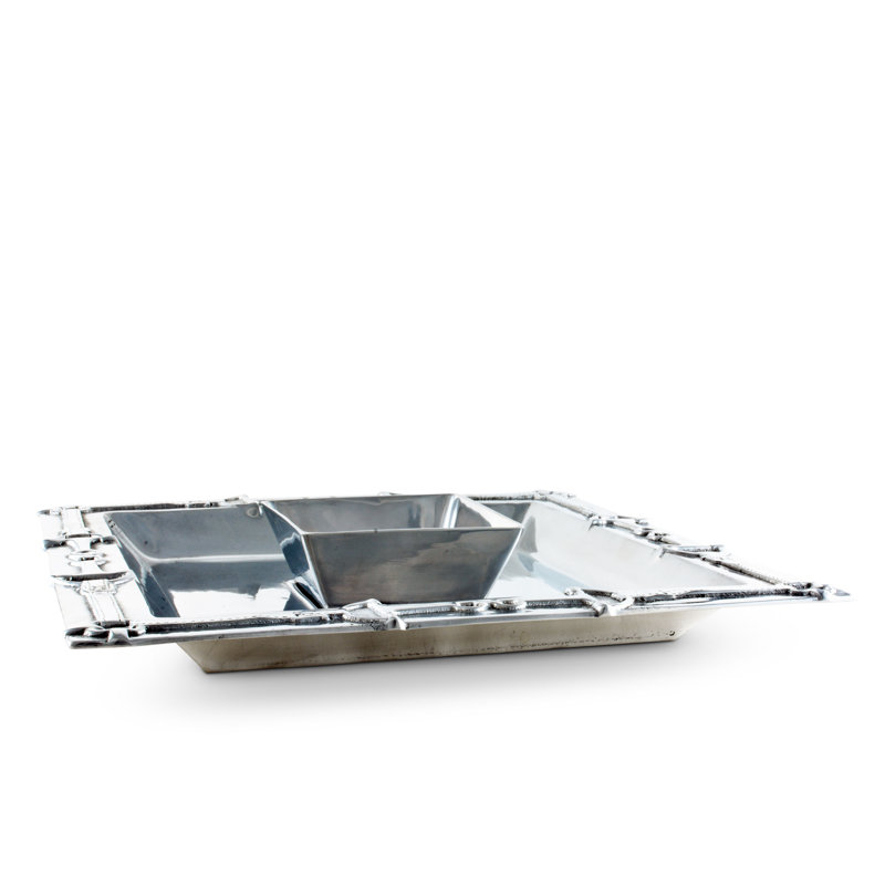 Equestrian Aluminum Square Chip and Dip Platter