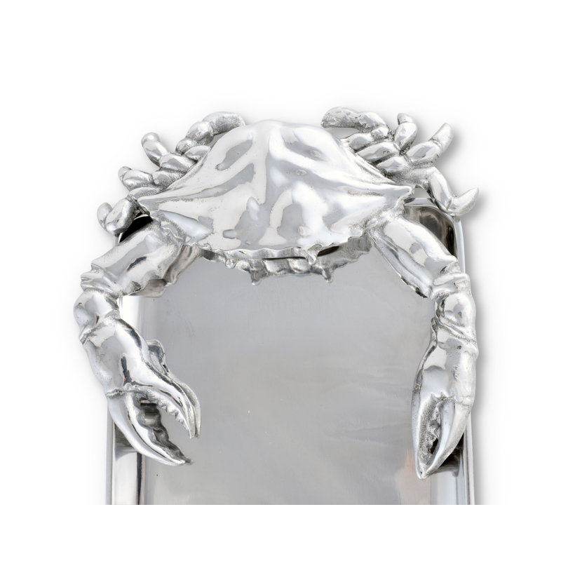 Coastal Aluminum Crab Oblong Serving Tray, 18 inch x 7 inch