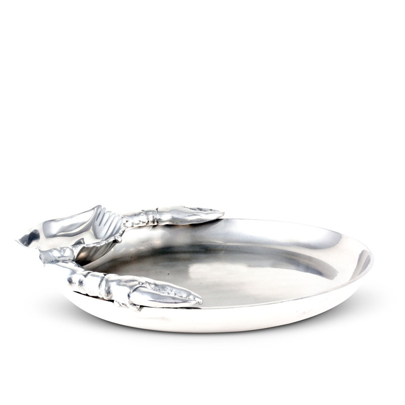 Arthur Court Coastal Aluminum Crab Chip and Dip Platter