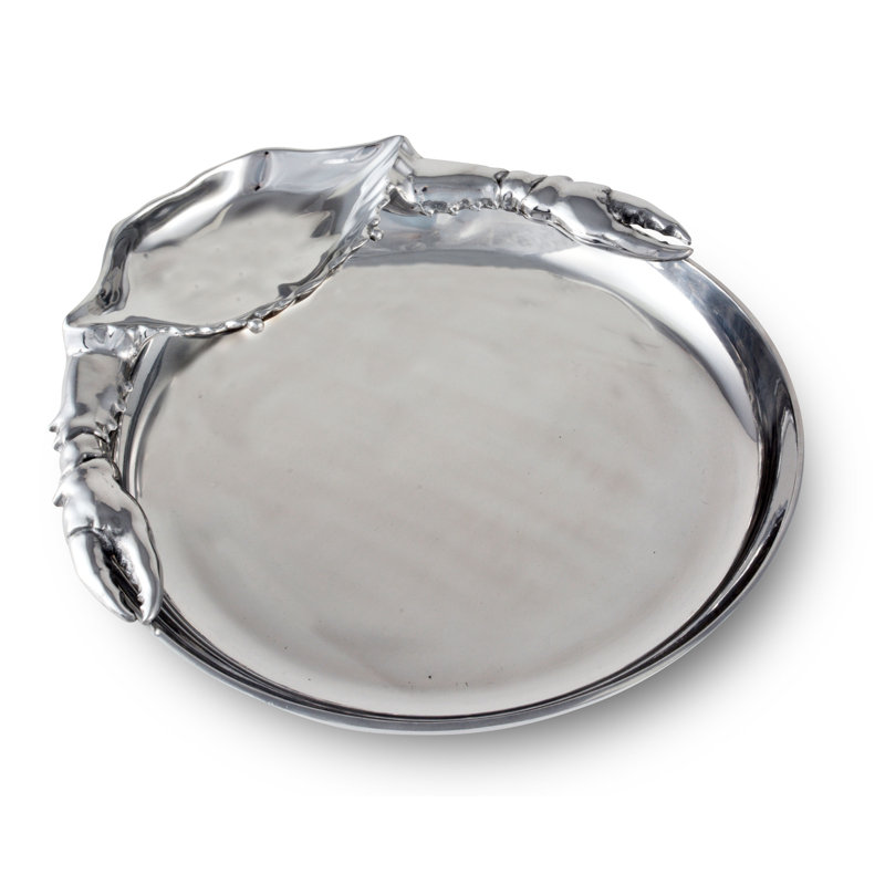Arthur Court Coastal Aluminum Crab Chip and Dip Platter