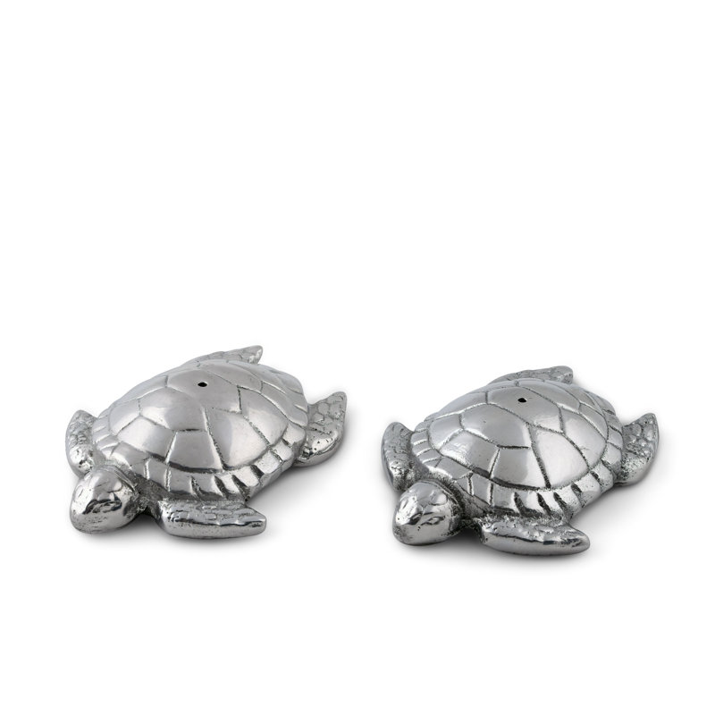Aluminum Sea Turtle Salt and Pepper Shaker Set