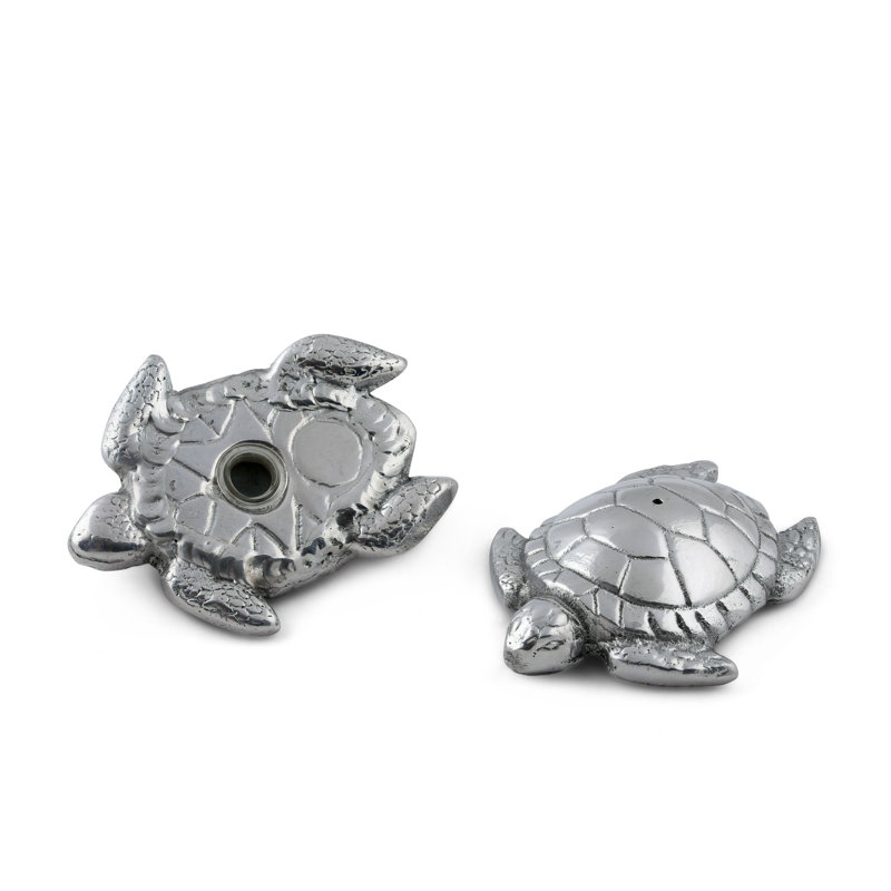 Aluminum Sea Turtle Salt and Pepper Shaker Set