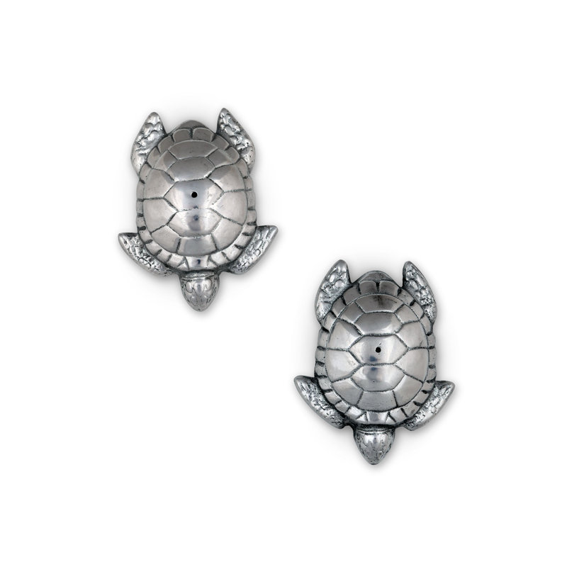 Aluminum Sea Turtle Salt and Pepper Shaker Set