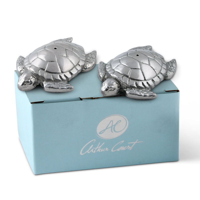 Aluminum Sea Turtle Salt and Pepper Shaker Set