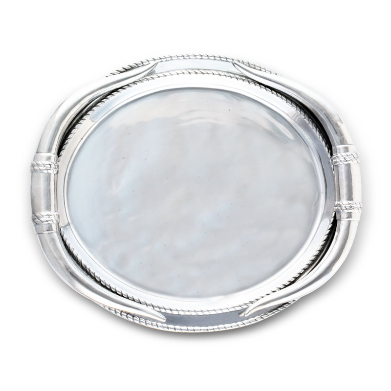 Longhorn Oval Aluminum Platter with Horn Handles