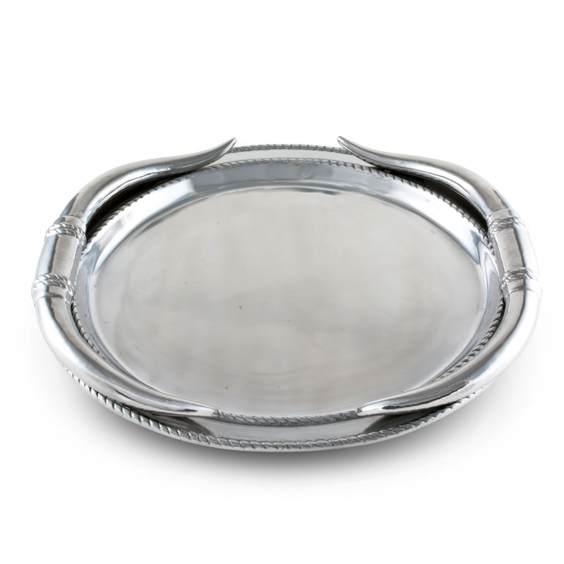 Longhorn Oval Aluminum Platter with Horn Handles