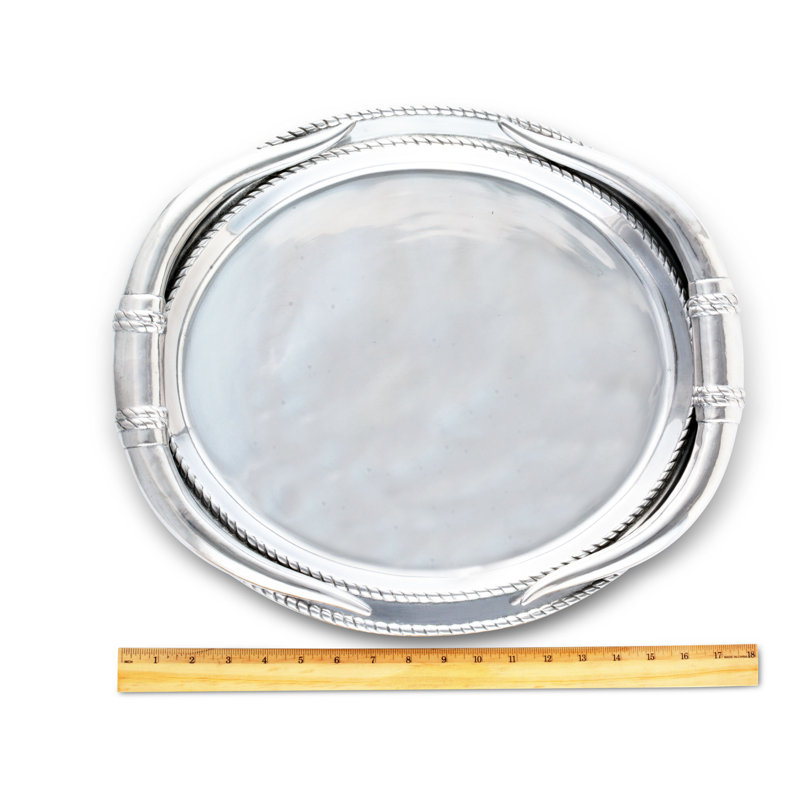 Longhorn Oval Aluminum Platter with Horn Handles
