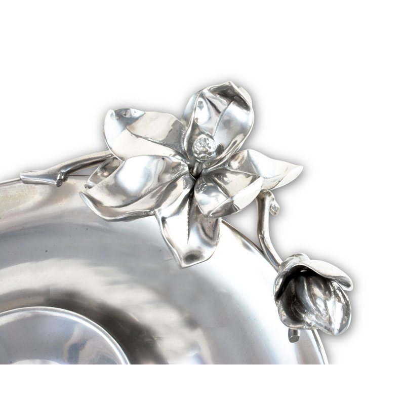 Magnolia Bloom Aluminum Chip and Dip Platter