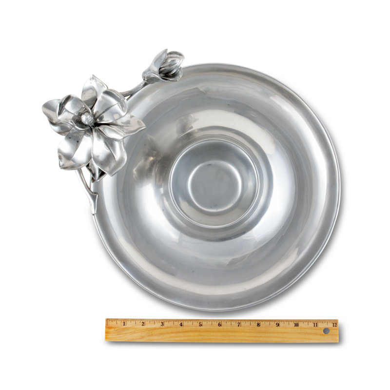 Magnolia Bloom Aluminum Chip and Dip Platter