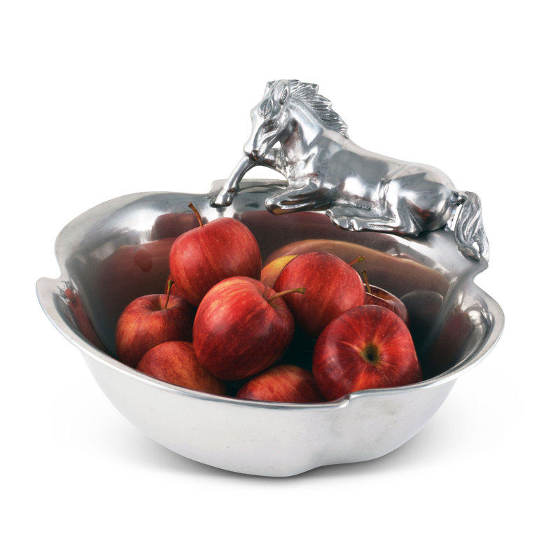 Arthur Court Horse Aluminum Round Serving Bowl